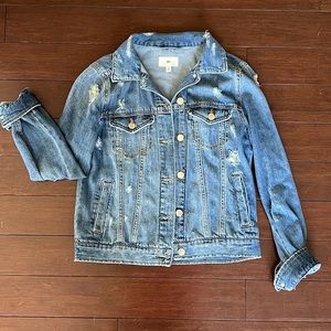 BP light weight distressed denim jacket